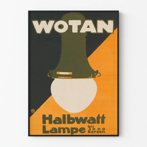Vintage poster Wotan Halbwatt wall lamp for interior decoration