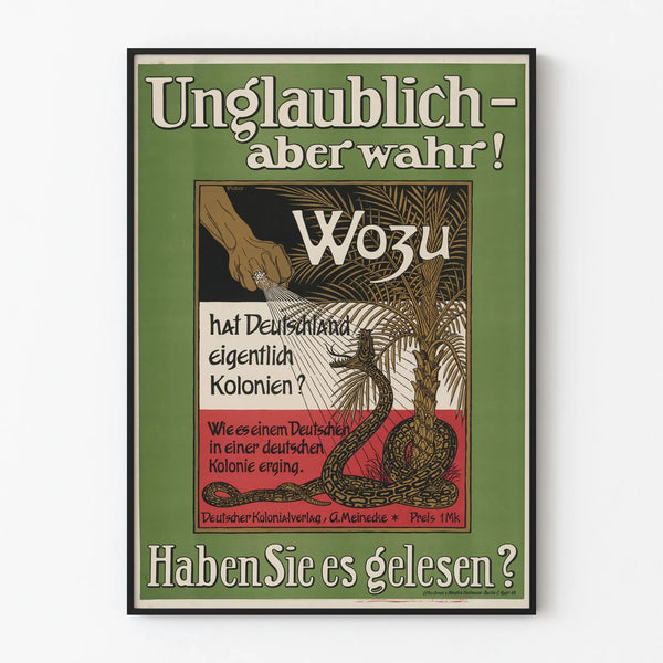 Vintage German colonial poster - historic wall decoration