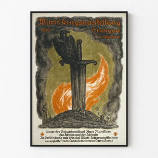 Vintage war exhibition poster Stuttgart 1916