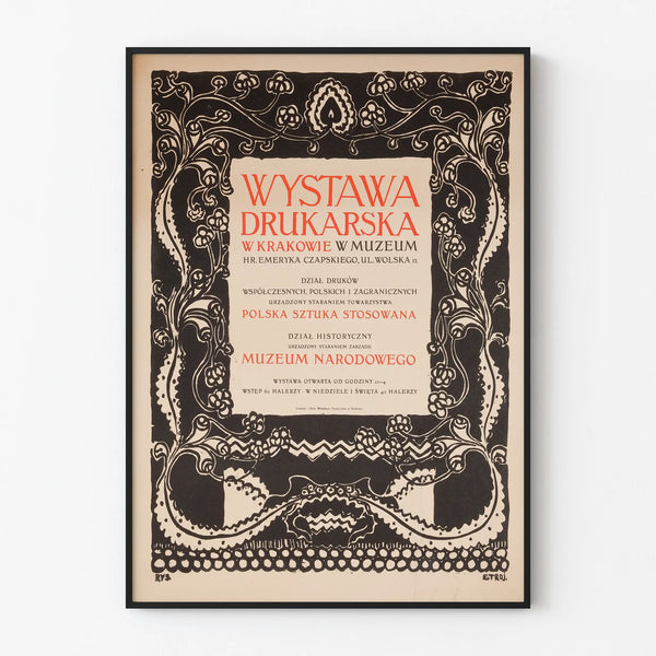Typographic exhibition poster in Kraków in Art Nouveau style