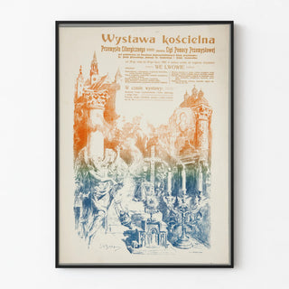 Vintage Poster for the Liturgical Industry Exhibition in Lviv 1909