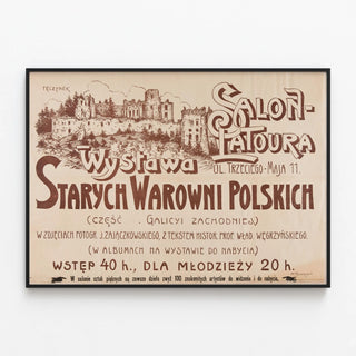 Vintage Poster of Old Polish Fortresses Exhibition — framed artwork on a wall