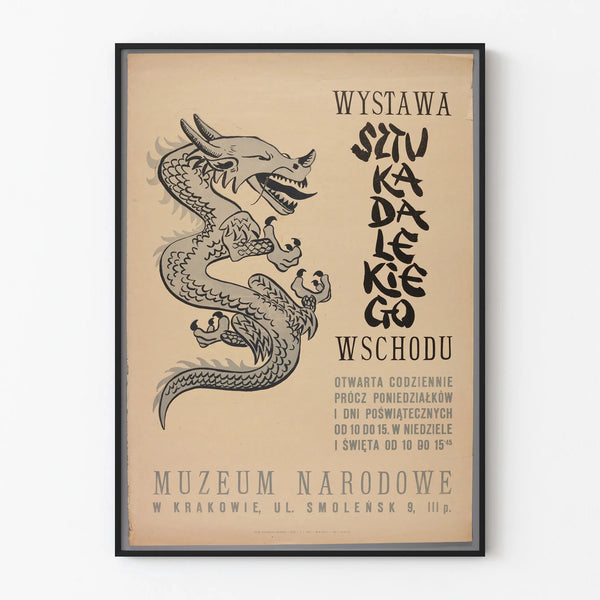 Vintage Dragon Poster - Asian Art Exhibition in Kraków
