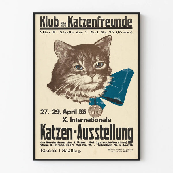 Vintage poster for the 1935 International Cat Exhibition Wall Decoration