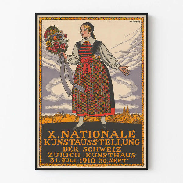 Vintage poster for the 10th Swiss National Art Exhibition in Zurich 1910