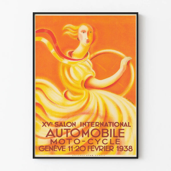 International Automobile Motorcycle Exhibition Geneva 1938 Poster