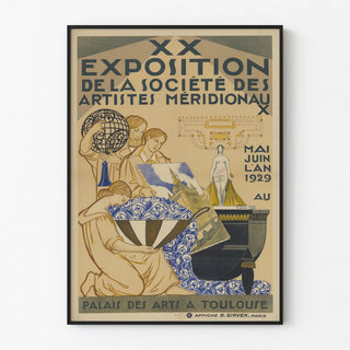 Vintage poster for the Exhibition of the Society of Southern Artists 1929