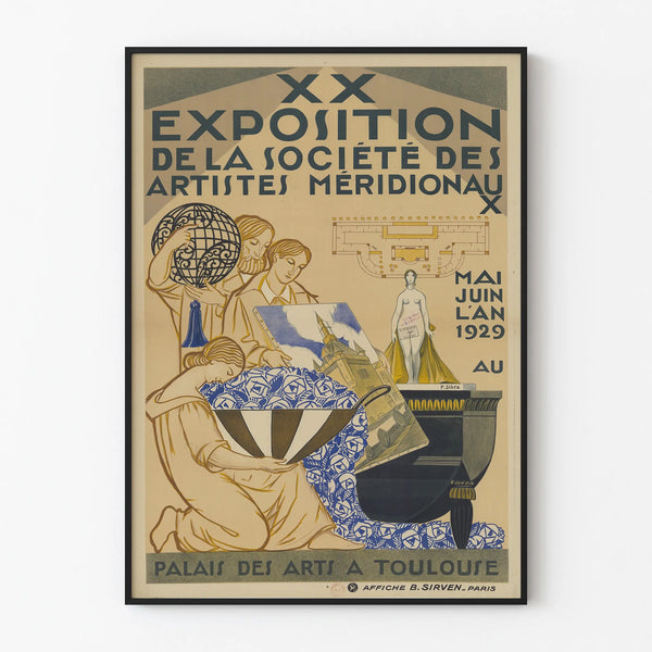 Vintage poster for the Exhibition of the Society of Southern Artists 1929