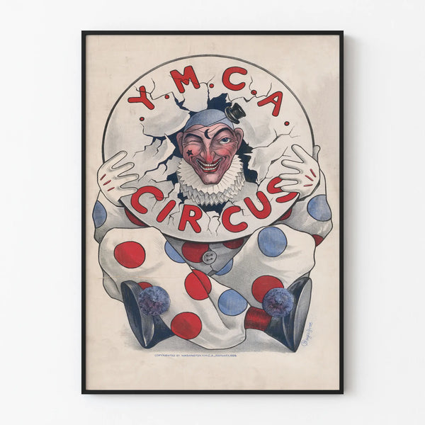Vintage Circus Poster Clown Y.M.C.A.