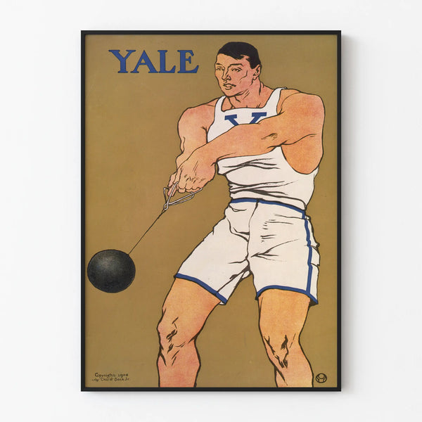 Vintage Yale Athlete in Action Poster