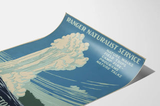 Vintage poster of Yellowstone National Park Ranger Naturalist Service