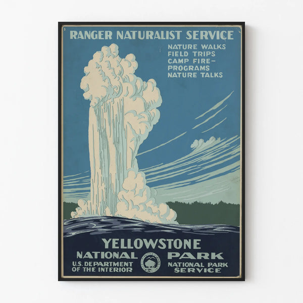 Vintage poster of Yellowstone National Park Ranger Naturalist Service