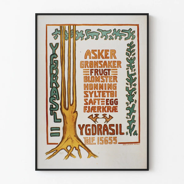 Vintage Yggdrasil Poster - Scandinavian Nature Wall Decoration