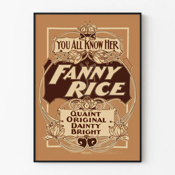 Vintage decorative poster Fanny Rice Art Deco style