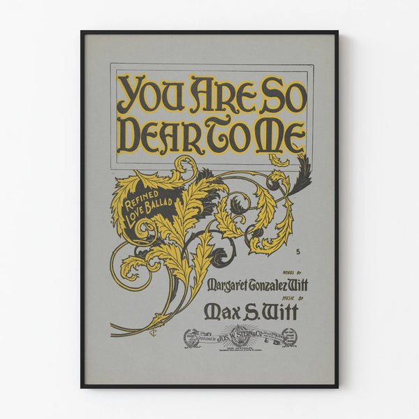 Vintage decorative poster You Are So Dear To Me