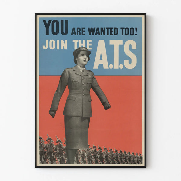 Vintage Recruitment Poster A.T.S Wall Decoration Poster
