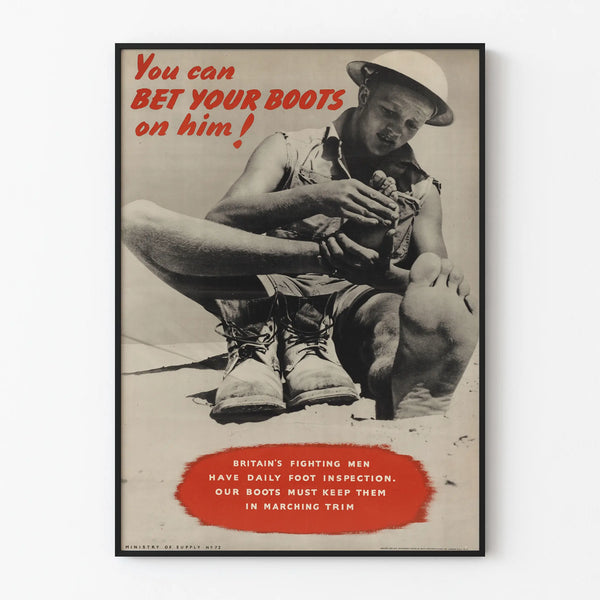 Vintage Poster You Can Bet Your Boots On Him - Retro Wall Decoration
