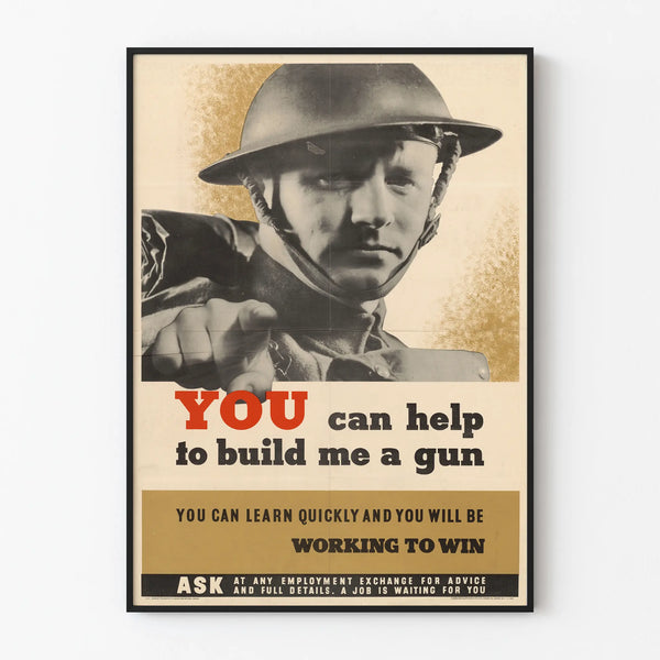 Vintage Soldier Pointing Poster - Industrial Motivation Poster