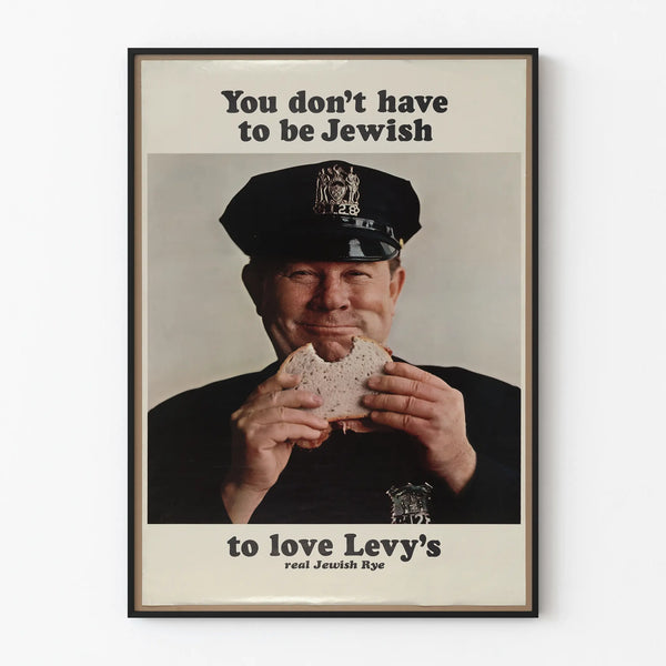 Vintage Levy's advertising poster for authentic rye bread