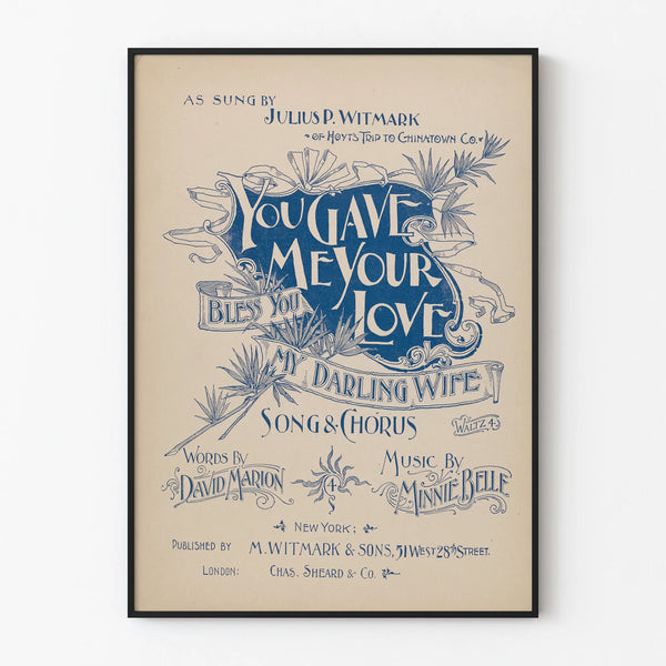 Vintage poster You Gave Me Your Love - Musical wall decoration