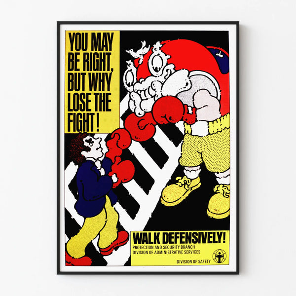 Vintage Safety Poster Encouraging Caution While Walking