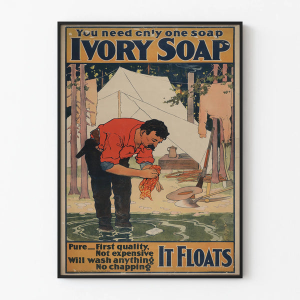 Vintage Advertising Poster for Ivory Soap Floating