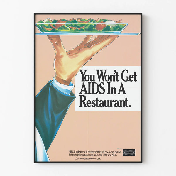 Vintage poster informing about HIV transmission in public settings