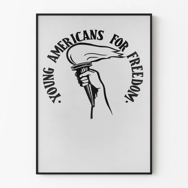 Black and White Poster Young Americans for Freedom - Modern Wall Decoration