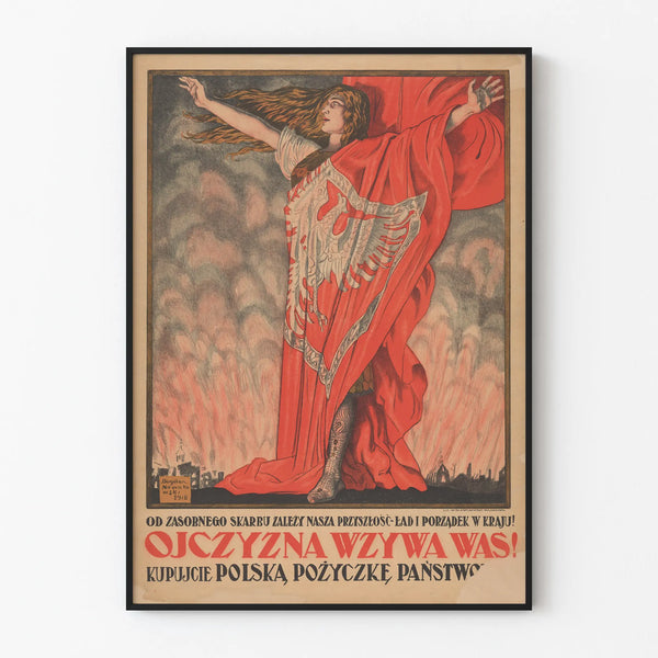 Vintage Polish Poster Invitation for Purchasing Government Bonds