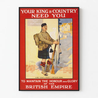 Vintage British military poster in kilt