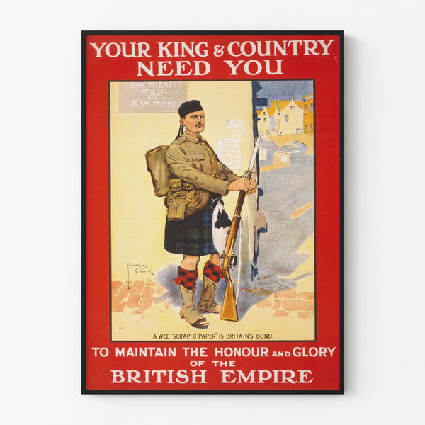 Vintage British military poster in kilt