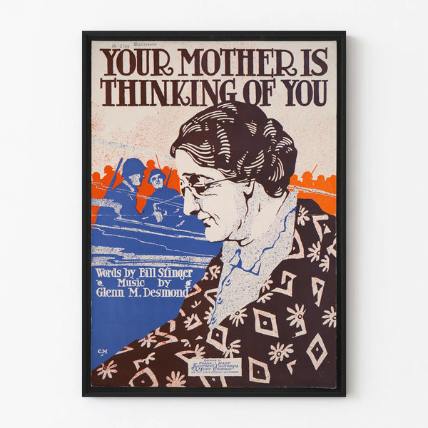 Vintage poster Your Mother Is Thinking of You - Nostalgic wall decoration