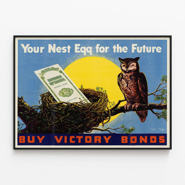 Vintage Poster Your Nest Egg for the Future - Patriotic Wall Decoration — framed artwork on a wall