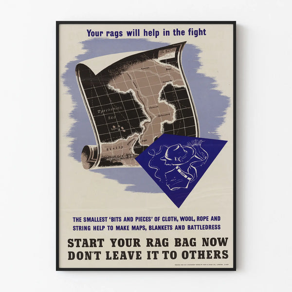 Vintage Poster Your Rags Will Help In The Fight - Historic Wall Decoration