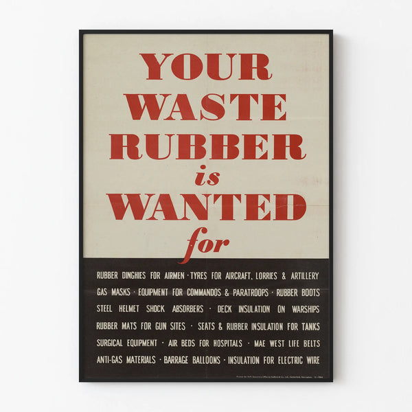 Vintage recycled rubber poster for wall decoration