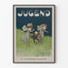 Decorative Jugendstil Poster with Dancing Figures on Natural Background