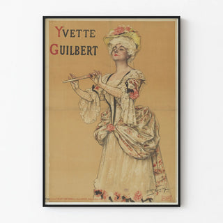 Vintage Poster of Yvette Guilbert in Period Costume