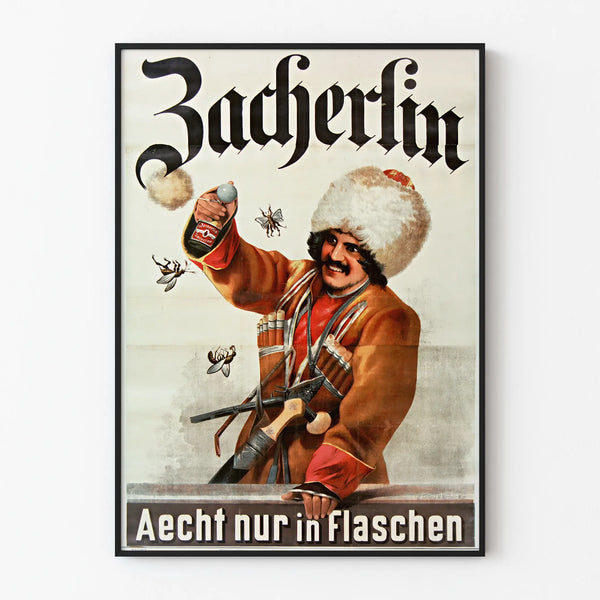 Vintage poster Zacherlin A Genuine only in bottles wall decoration