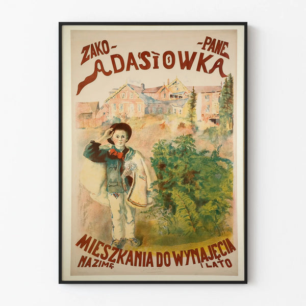 Vintage poster Zakopane Adasiowka wall decoration