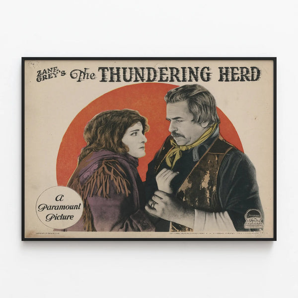 Vintage poster The Thundering Herd - Classic cinema wall decoration — framed artwork on a wall