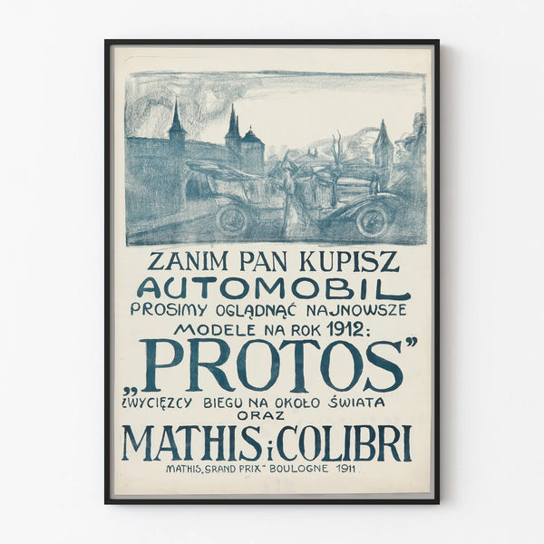 Vintage Poster of Protos Mathis Colibri Automobile 1912