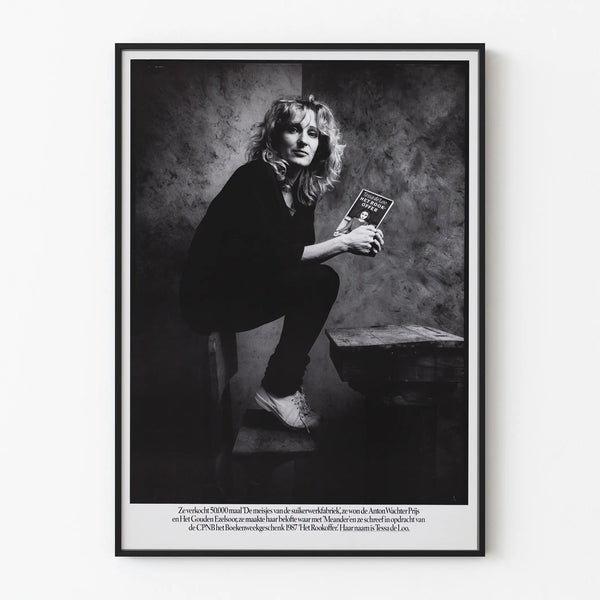 Black and White Portrait Poster Tessa de Loo with Book