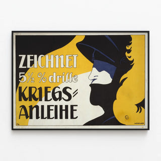 Vintage propaganda poster for 51⁄2% Third War Bond — framed artwork on a wall