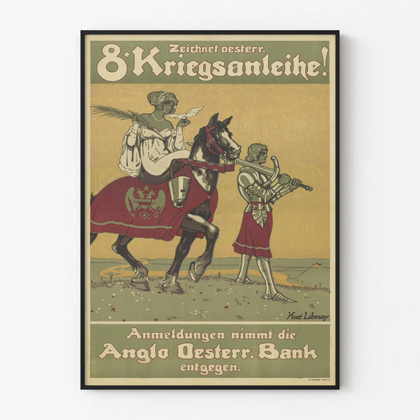 Vintage Austrian poster for the 8th War Bond - Historical wall decoration