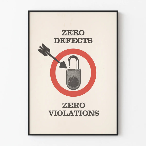 Vintage poster Industrial safety Zero defects Zero violations
