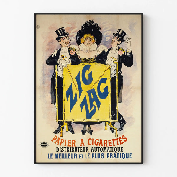 Vintage Zig-Zag Poster Cigarette Paper Retro Wall Decoration