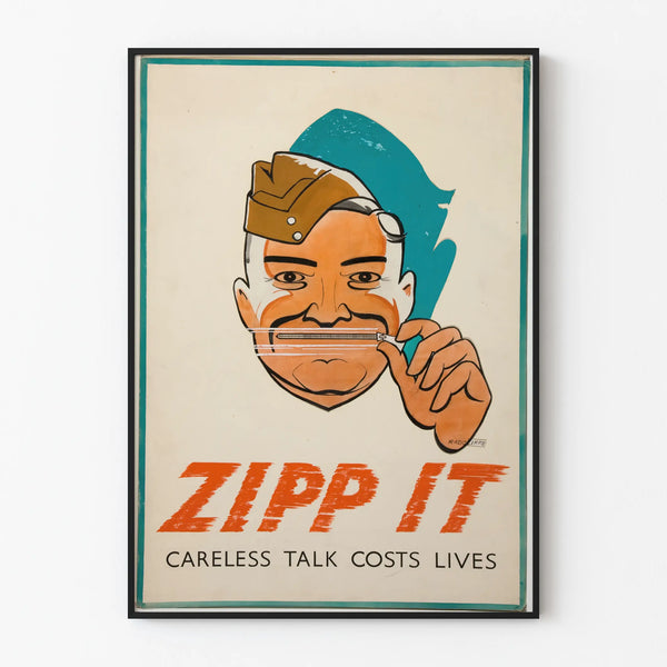 Vintage poster Zipp It - Engaged wall decoration
