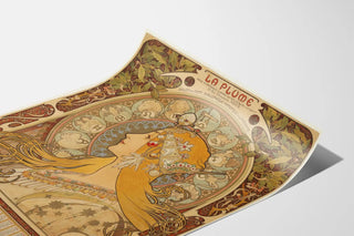 Art Nouveau Zodiac Poster The Pen with Female Portrait