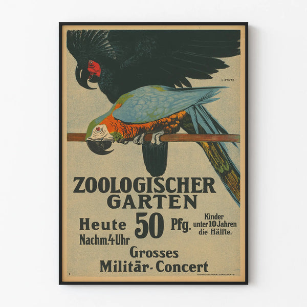 Vintage military concert poster Zoologischer Garten Berlin