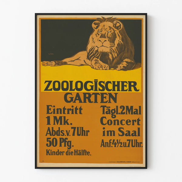 Vintage Lion Poster Zoologischer Garten Berlin - Retro Wall Decoration